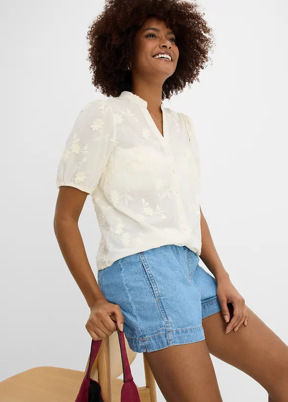 Denimshorts Mid Waist, komfortlinning, bonprix