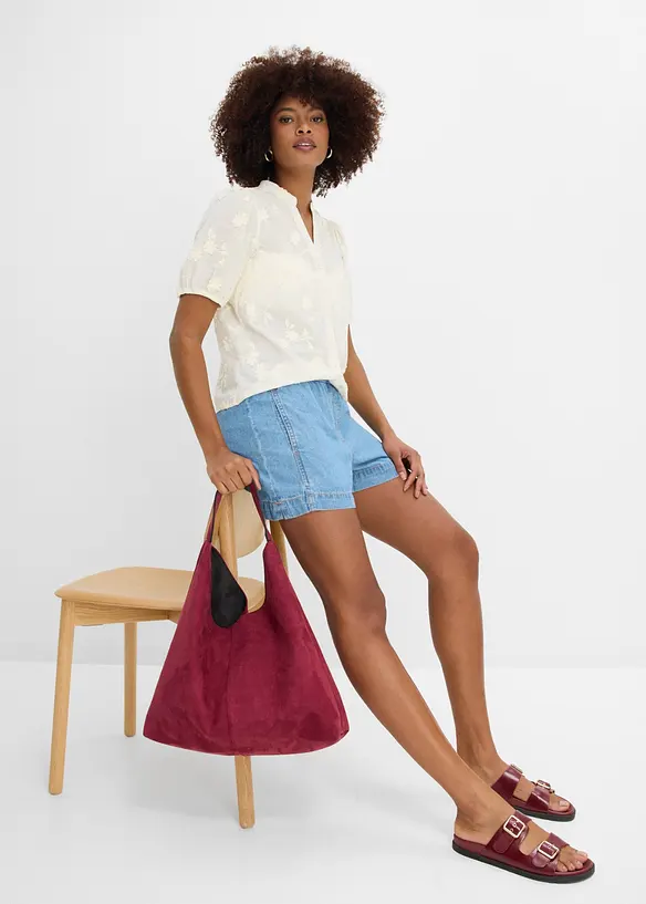 Denimshorts Mid Waist, komfortlinning, bonprix