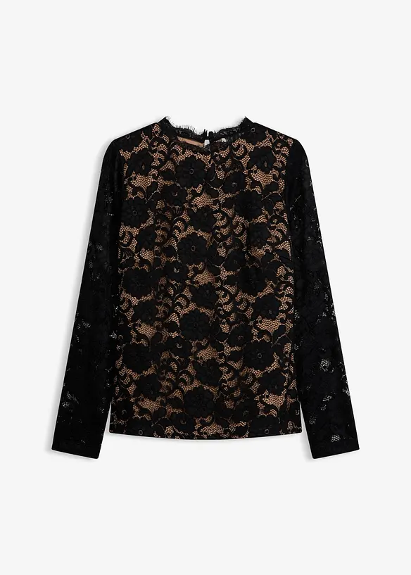 Langermet topp av blonde, bonprix