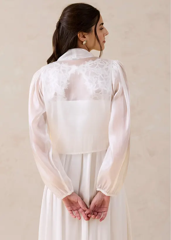 Bolero i lett tyll med knyting, bonprix