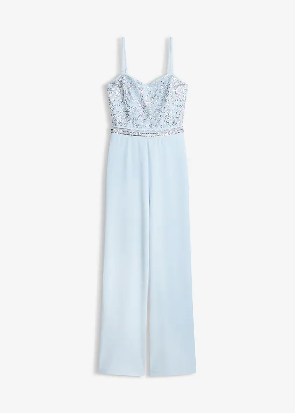 Jumpsuit i strukturert krepp med perlebroderier, bonprix