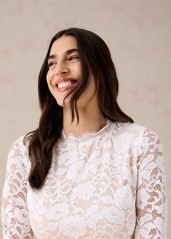 Langermet topp av blonde, bonprix