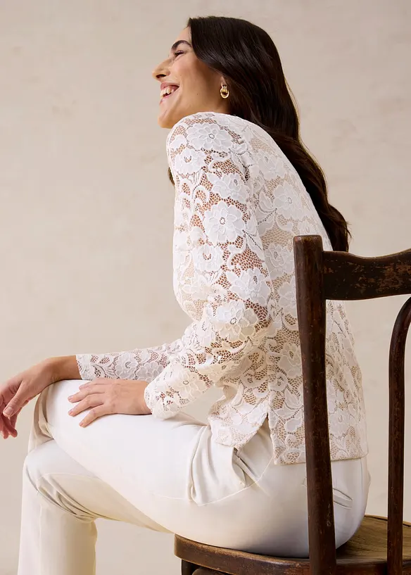 Langermet topp av blonde, bonprix