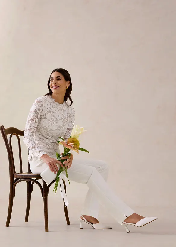 Langermet topp av blonde, bonprix