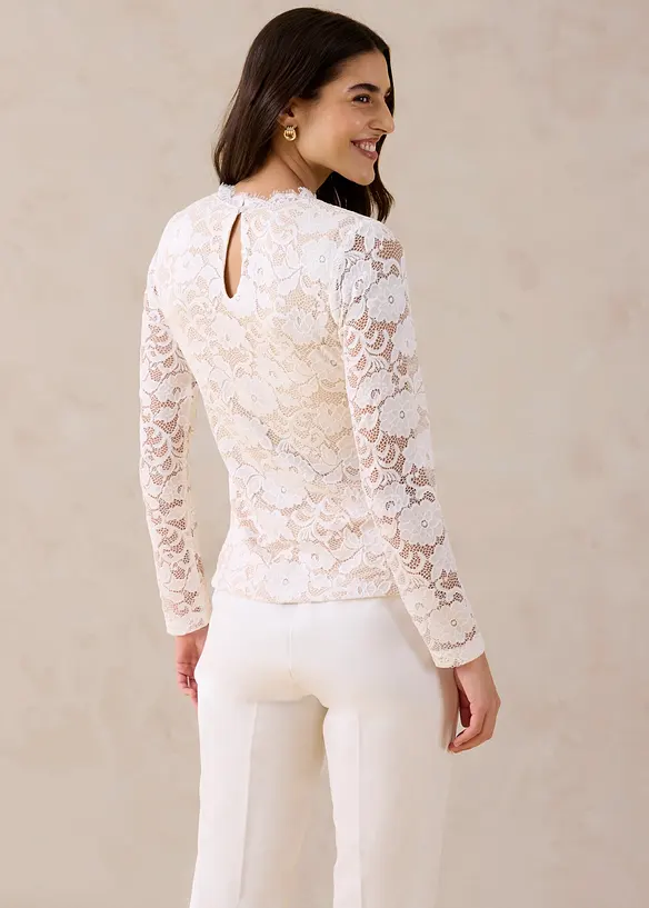 Langermet topp av blonde, bonprix