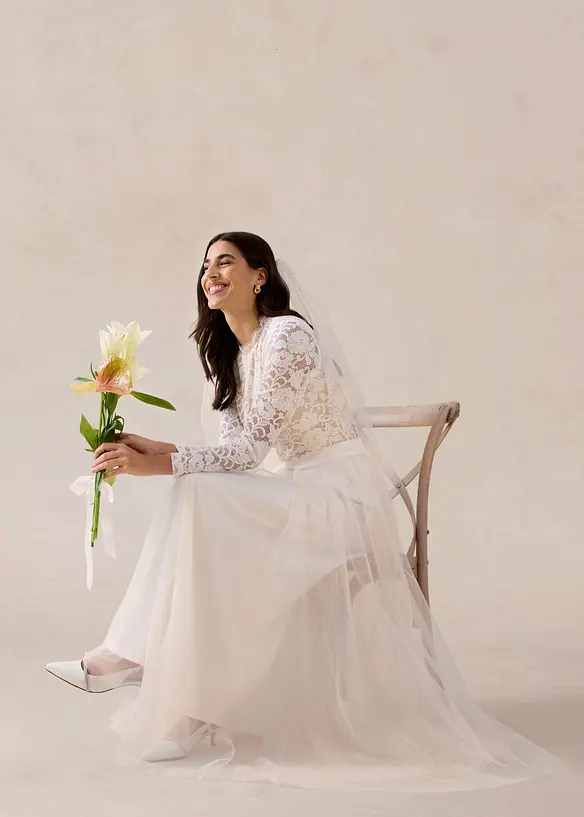 Maxiskj&oslash;rt i fin tyll, bonprix