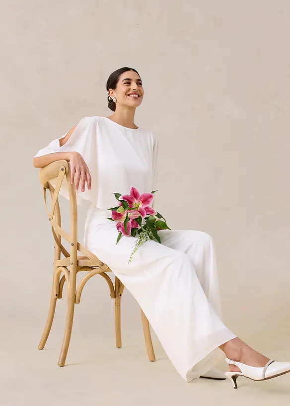 Jumpsuit av fin chiffon, bonprix