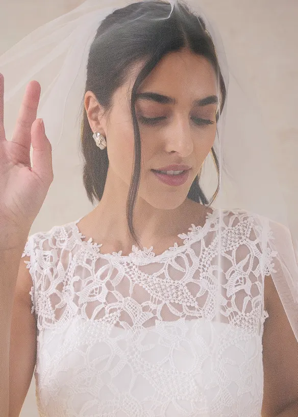 Selskapskjole med blonder, bonprix