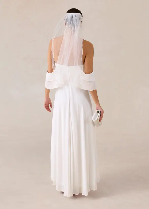 Brudekjole i lett chiffon med drapering, bonprix