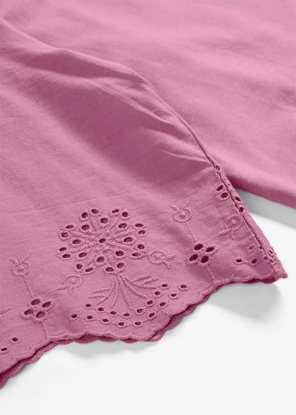 Topp med hullbroderier, bonprix