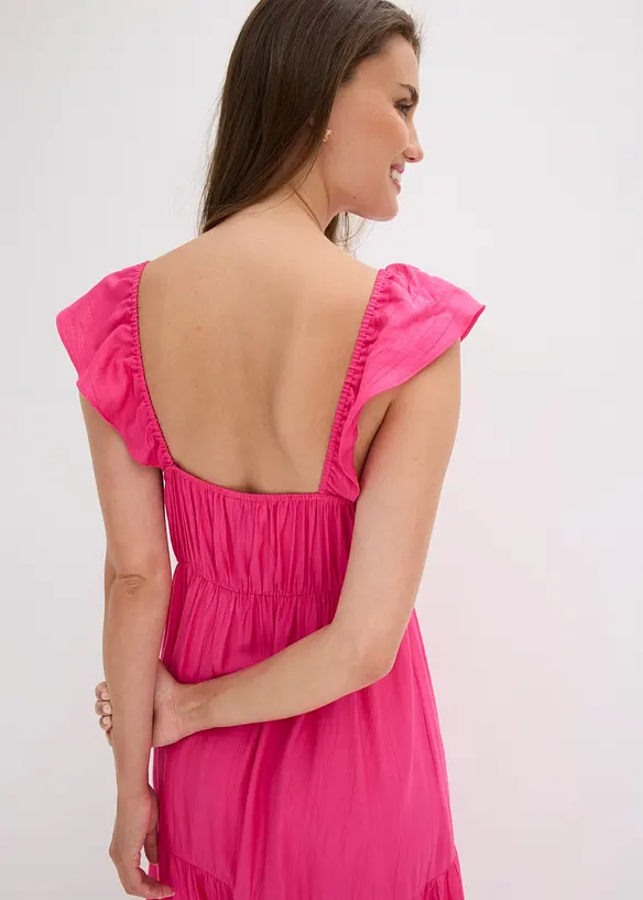 Kjole med stropper i fin viskosemiks, bonprix