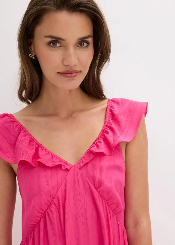 Kjole med stropper i fin viskosemiks, bonprix