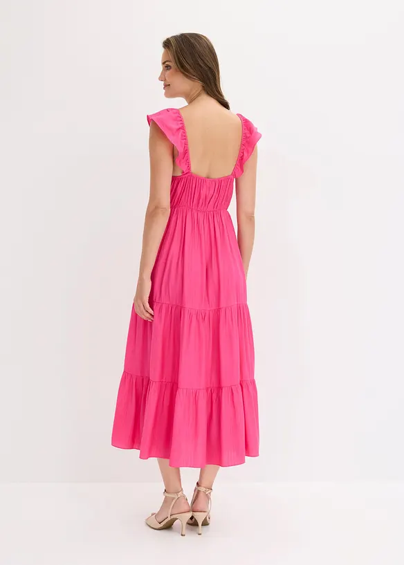 Kjole med stropper i fin viskosemiks, bonprix