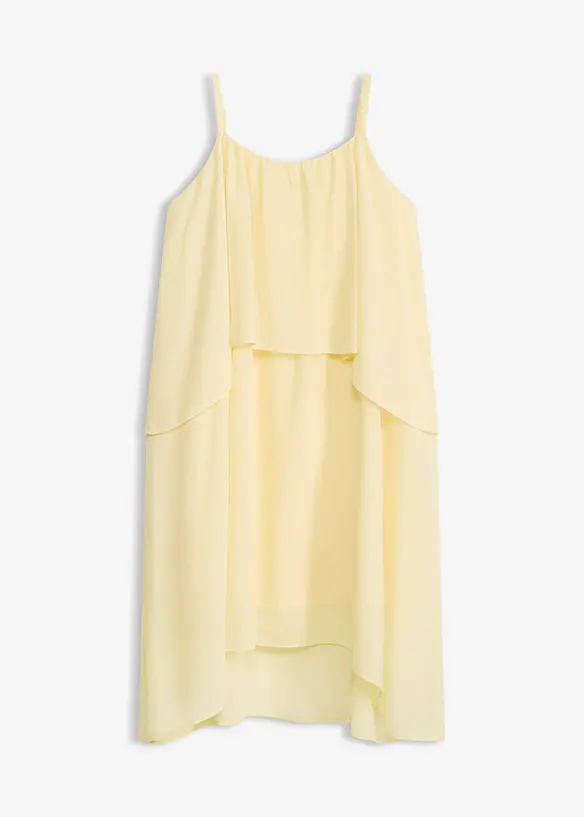 Chiffonkjole med lengre bak- enn forstykke, bonprix