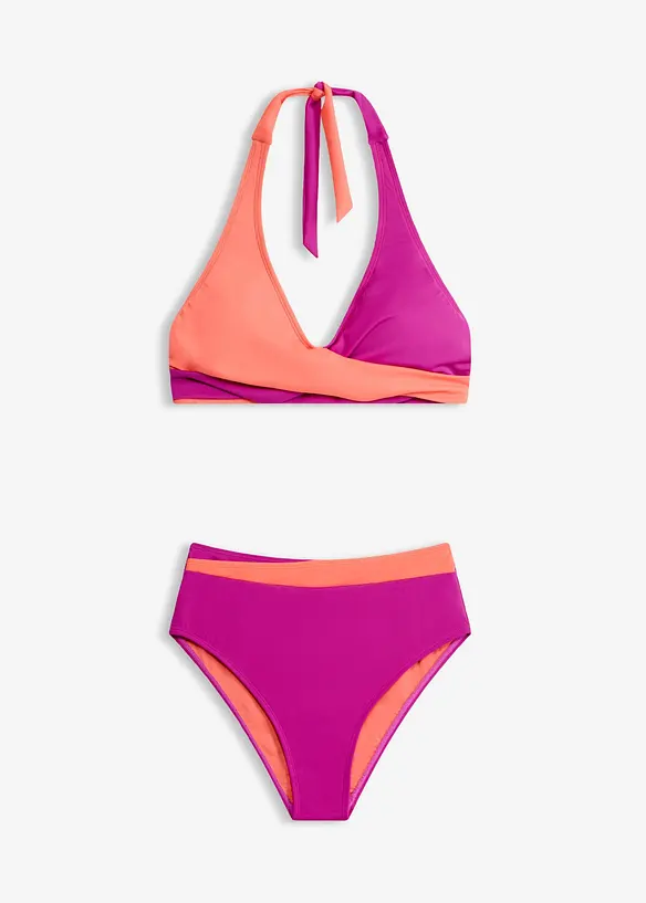 Halterneck-bikini i omslagsstil, bonprix