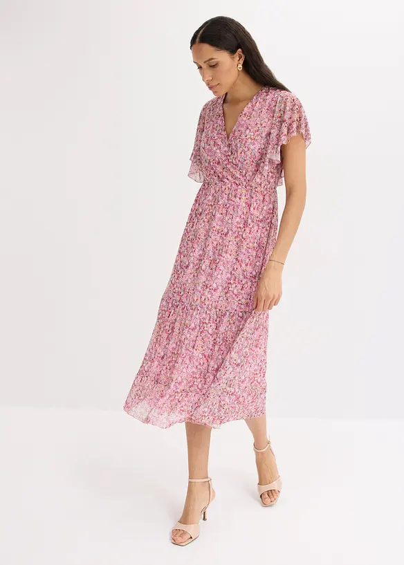 Midikjole i myk mesh, bonprix