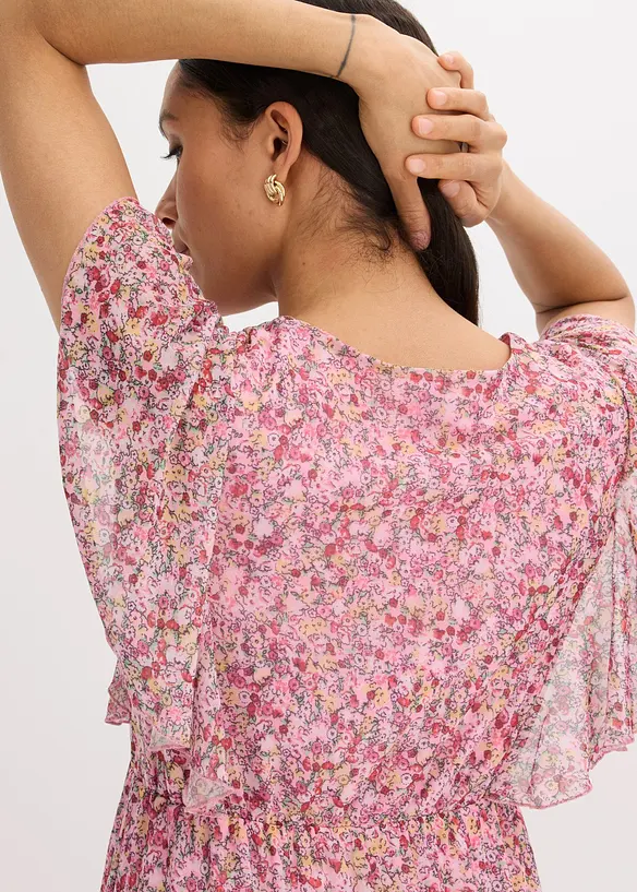 Midikjole i myk mesh, bonprix