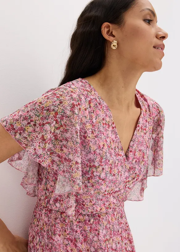 Midikjole i myk mesh, bonprix