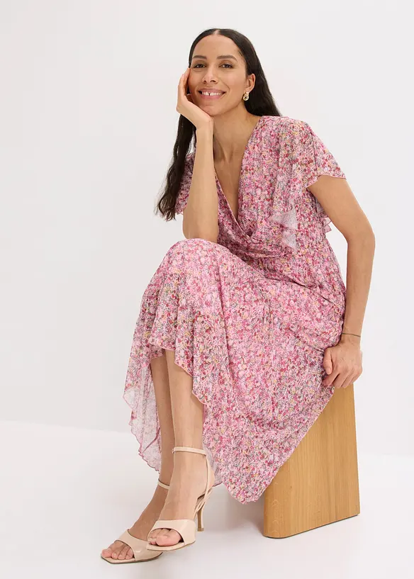 Midikjole i myk mesh, bonprix