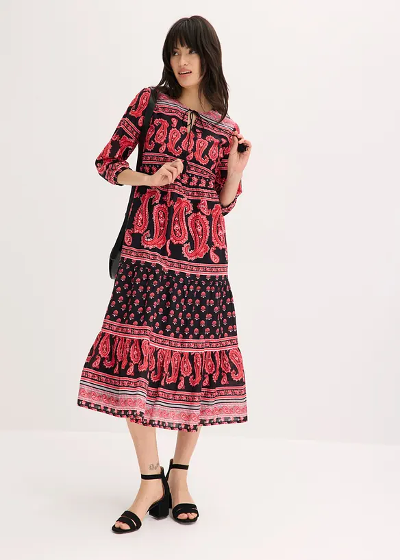 Midikjole i 100% bomull, bonprix