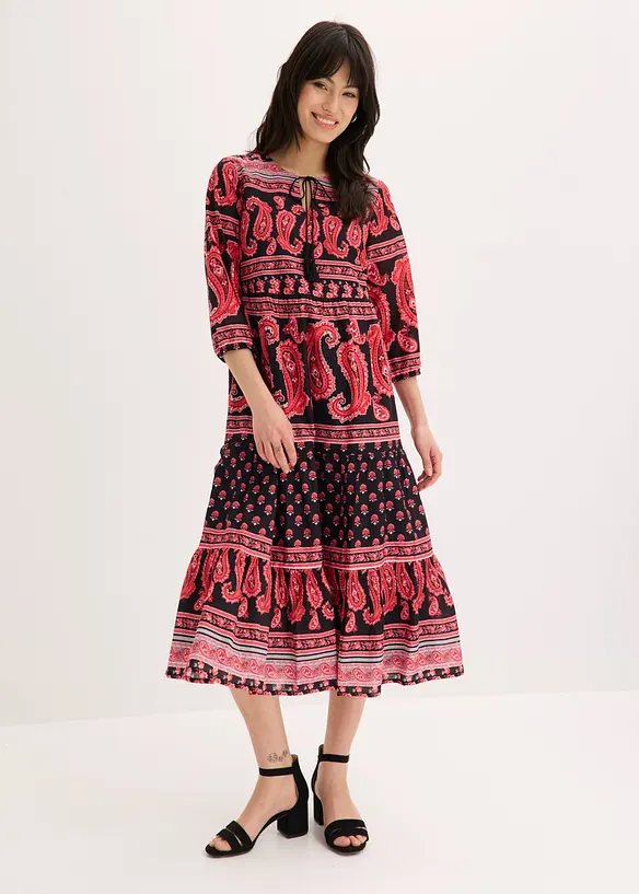 Midikjole i 100% bomull, bonprix