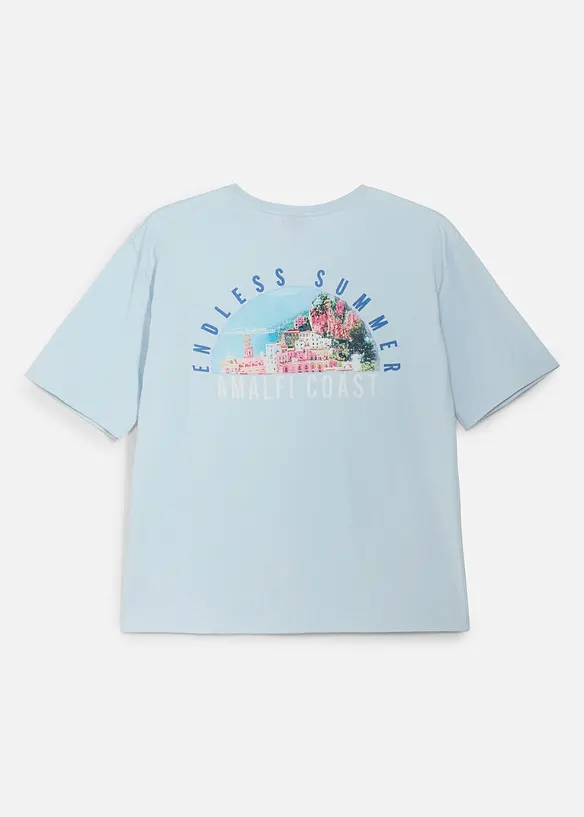 Loose Fit T-skjorte av 100% bomull med stort trykk p&aring; ryggen, bonprix