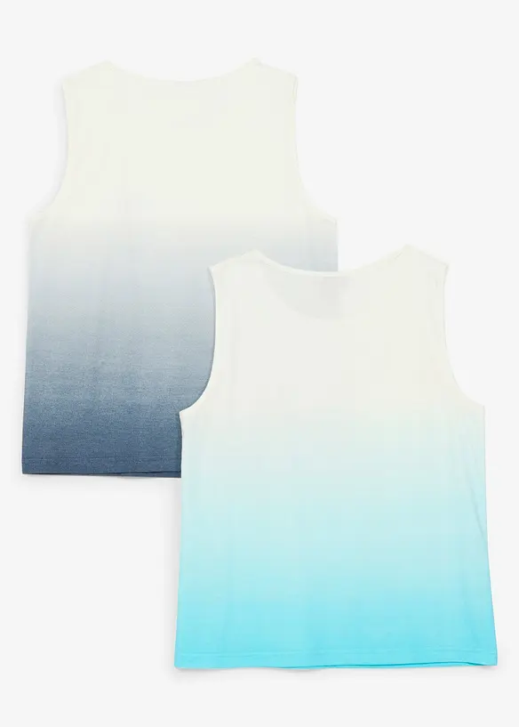 Singlet av 100% bomull med fargegradering (2-pack), bonprix