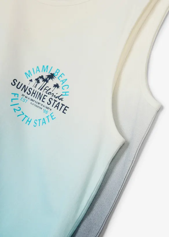Singlet av 100% bomull med fargegradering (2-pack), bonprix