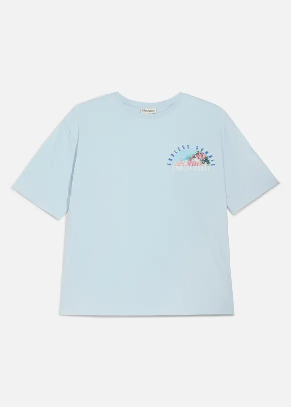Loose Fit T-skjorte av 100% bomull med stort trykk p&aring; ryggen, bonprix