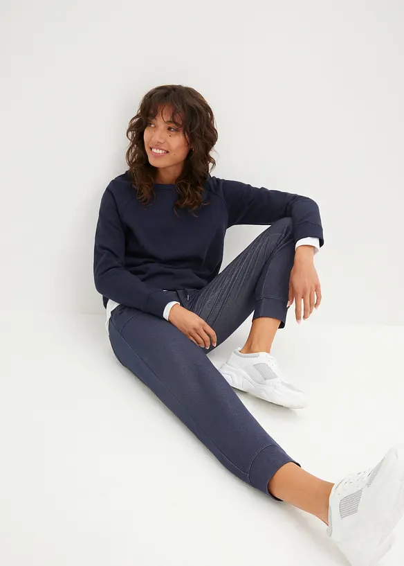 Ankellang sweatbukse i jeans look, bonprix