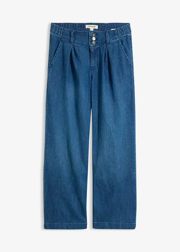 Cropped, Wide Leg-jeans High Waist, komfortlinning, bonprix