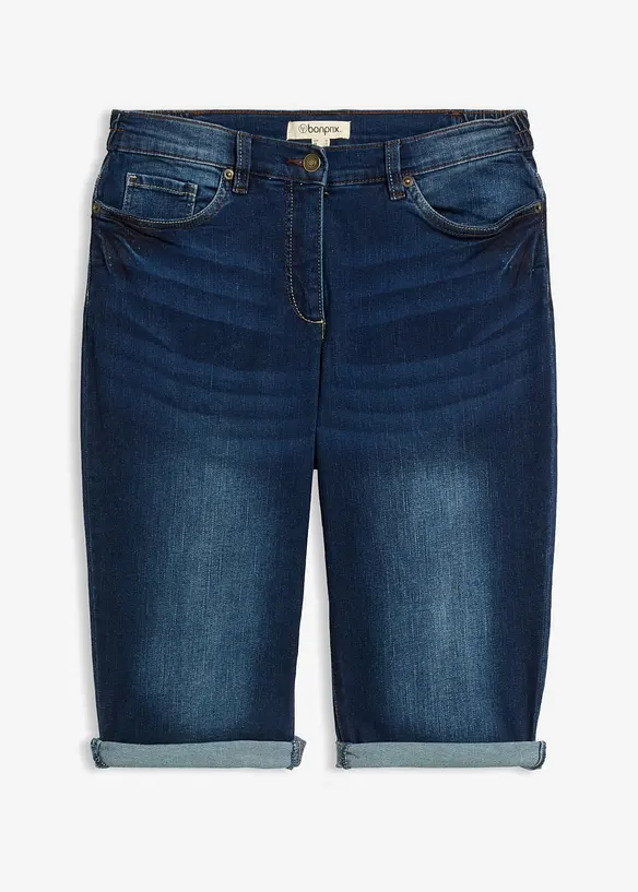 Jeans bermudashorts Mid Waist, komfortlinning, bonprix