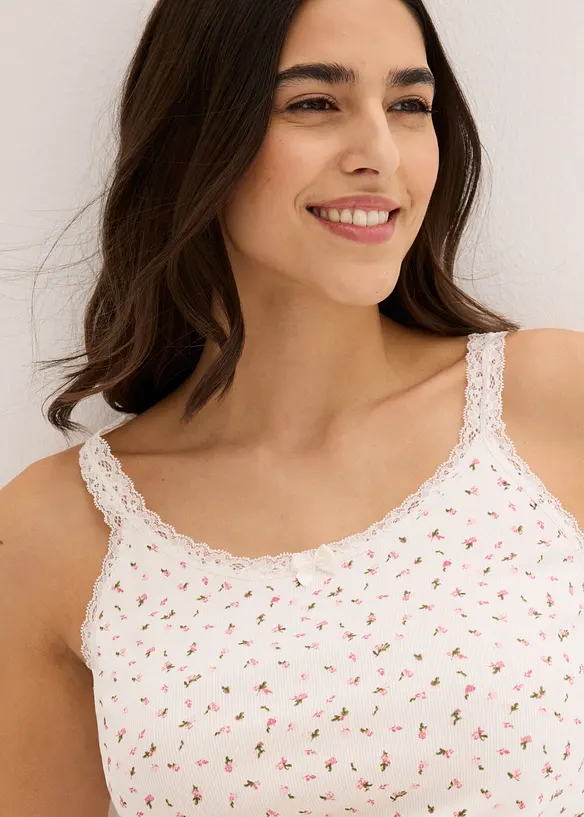 Kort pyjamas i ribbemateriale, bonprix