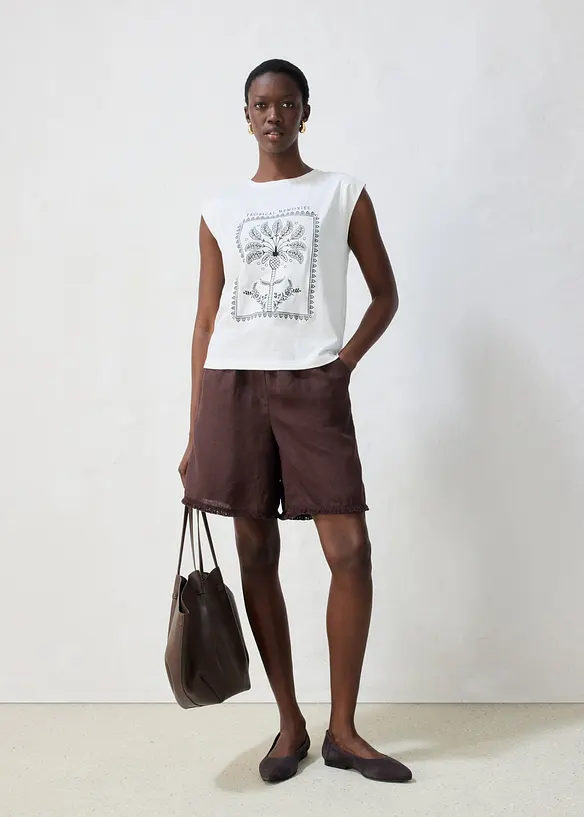 Topp med silke, bonprix