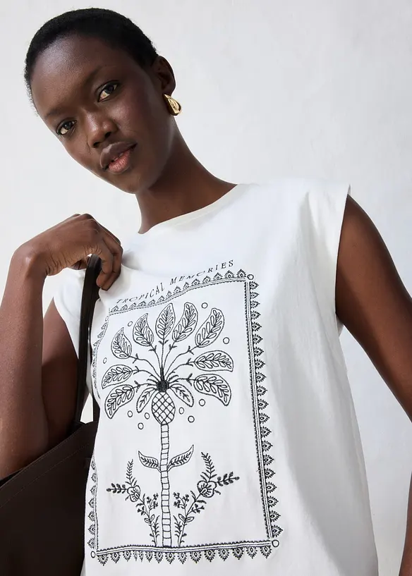 Topp med silke, bonprix