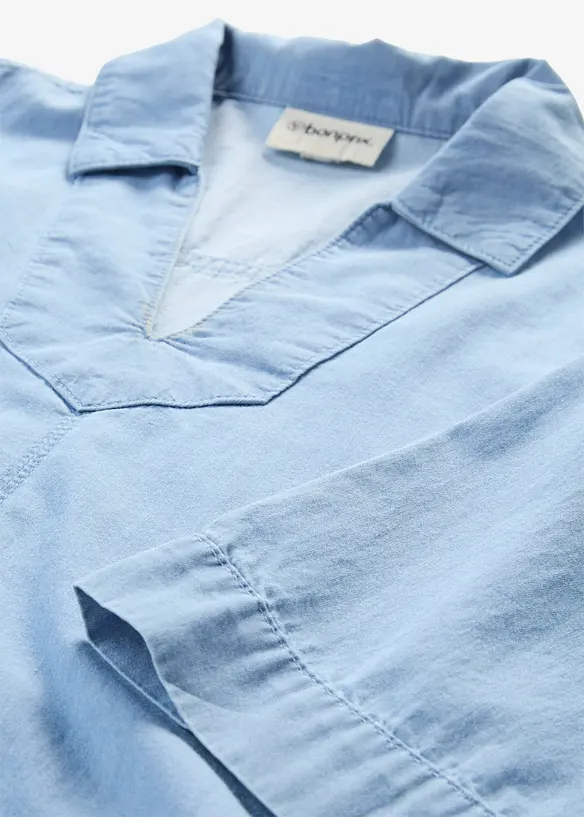Denimbluse i &oslash;kologisk bomull, bonprix