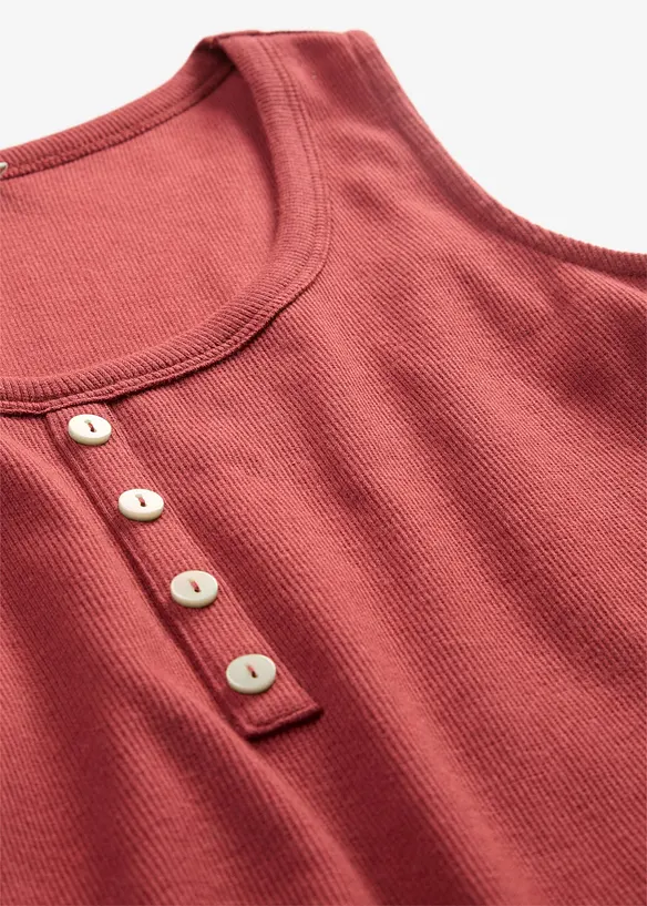 Hoftelang ribbet topp, bonprix