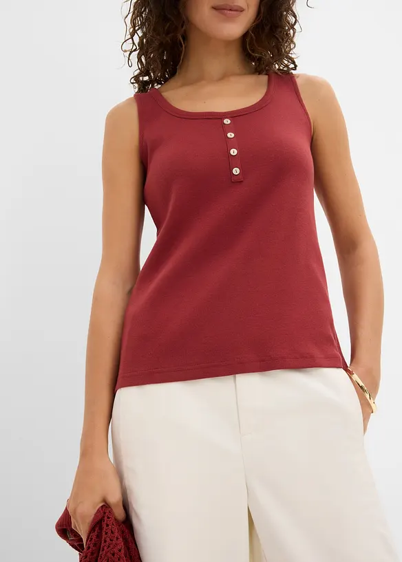 Hoftelang ribbet topp, bonprix