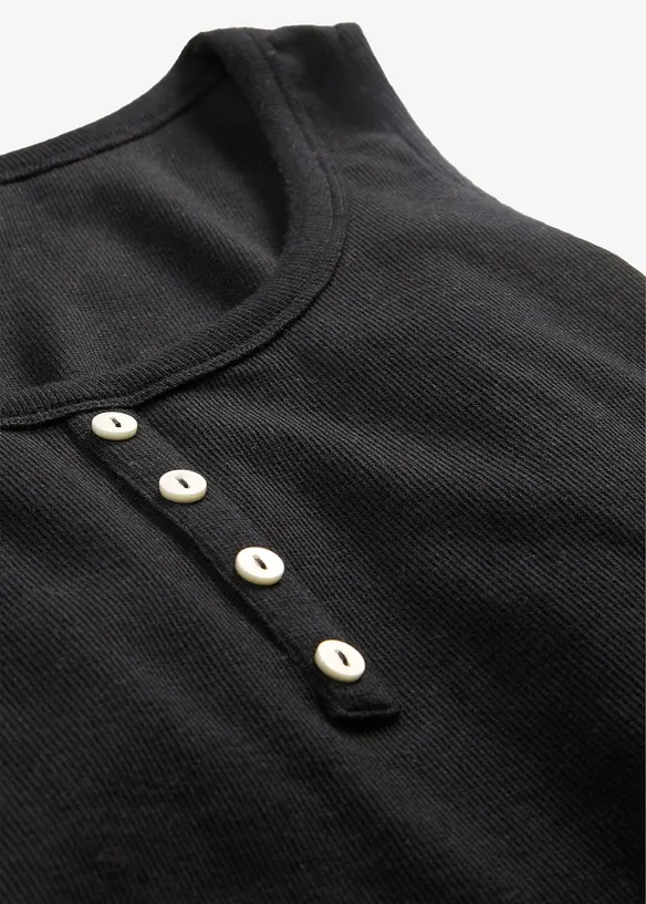 Hoftelang ribbet topp, bonprix