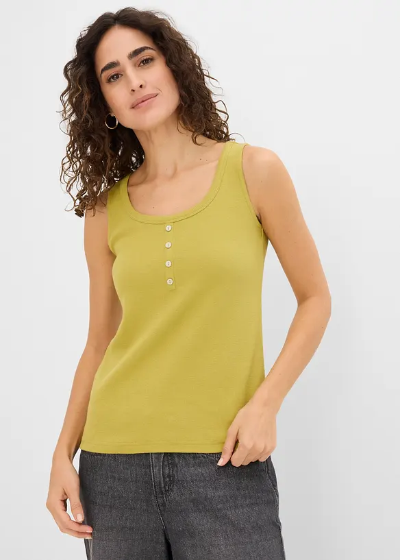 Hoftelang ribbet topp, bonprix