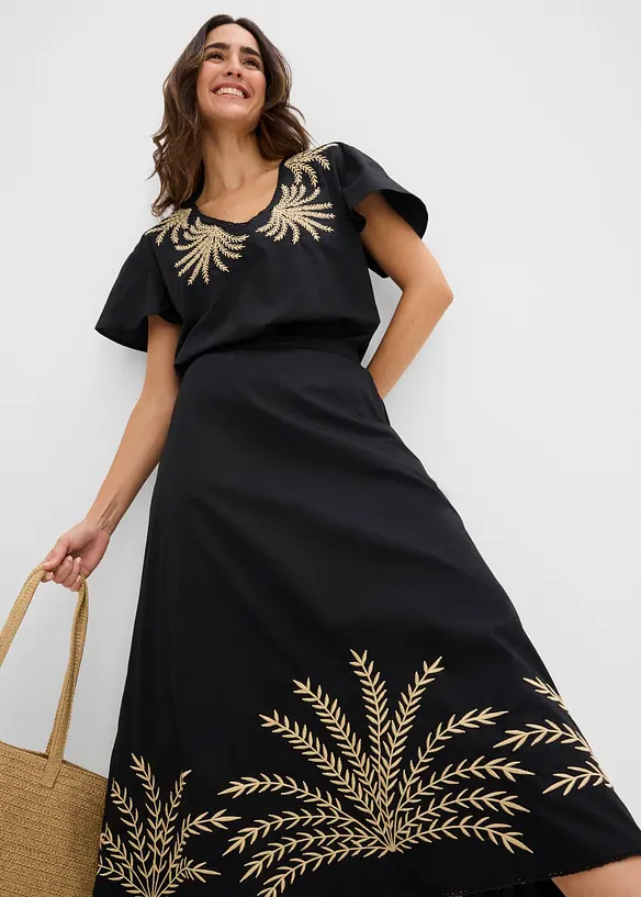 Maxiskj&oslash;rt med broderi, bonprix