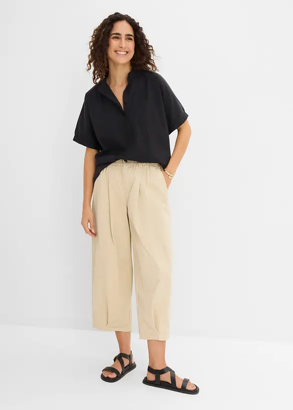 Barrel bukse i bomullsblanding, bonprix