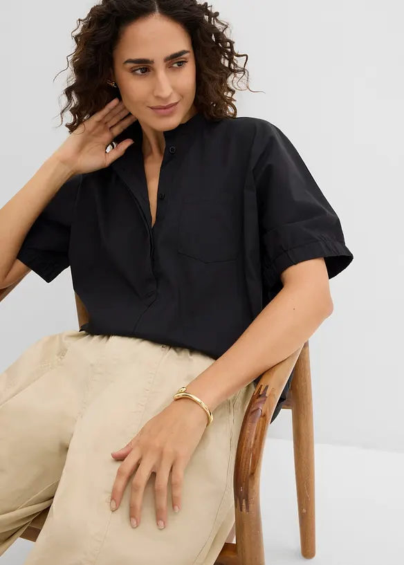 Barrel bukse i bomullsblanding, bonprix