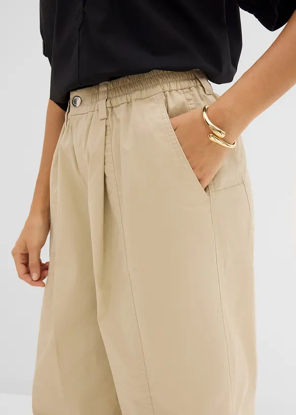 Barrel bukse i bomullsblanding, bonprix