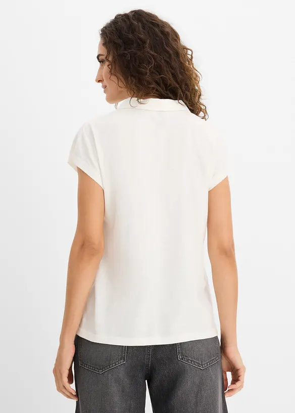 Topp i 100% &oslash;kologisk bomull med krage, bonprix