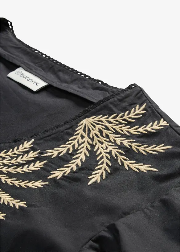 Bluse med broderi, bonprix