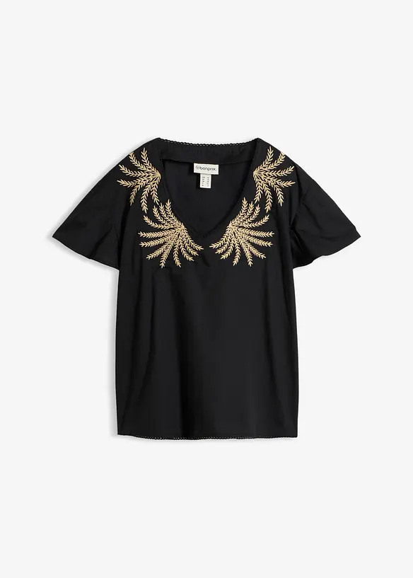 Bluse med broderi, bonprix