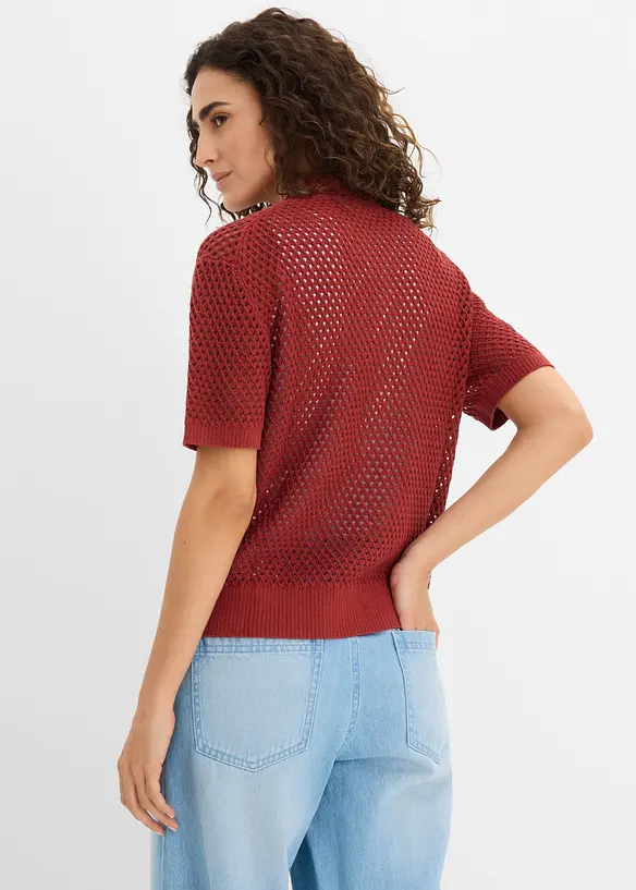 Cardigan med hullm&oslash;nster, bonprix