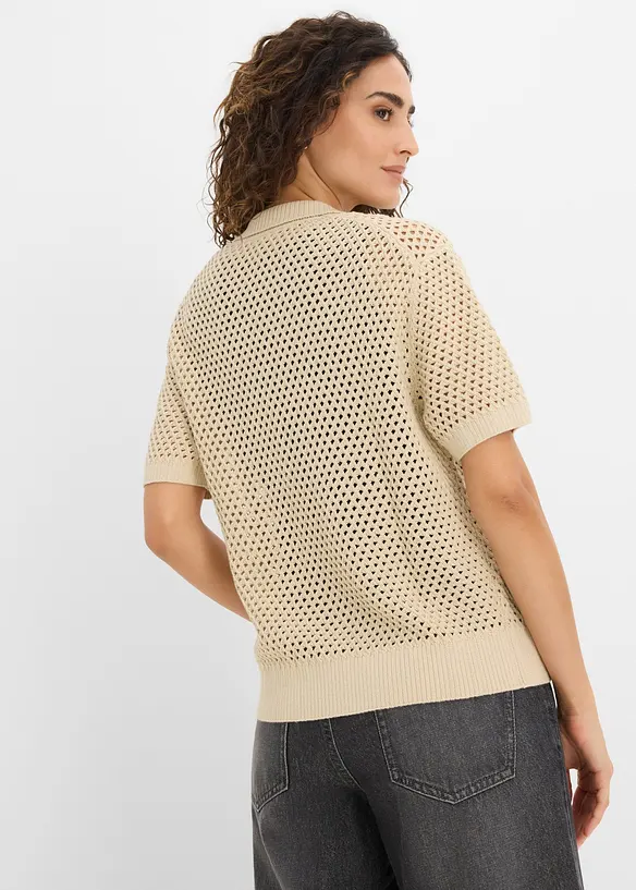 Cardigan med hullm&oslash;nster, bonprix