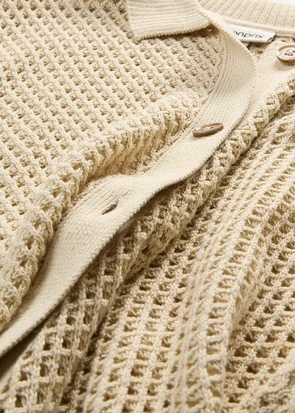 Cardigan med hullm&oslash;nster, bonprix